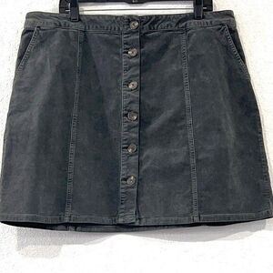 Maurices Women's Dark Gray Corduroy Button Up Midi Skirt Plus Size 18W